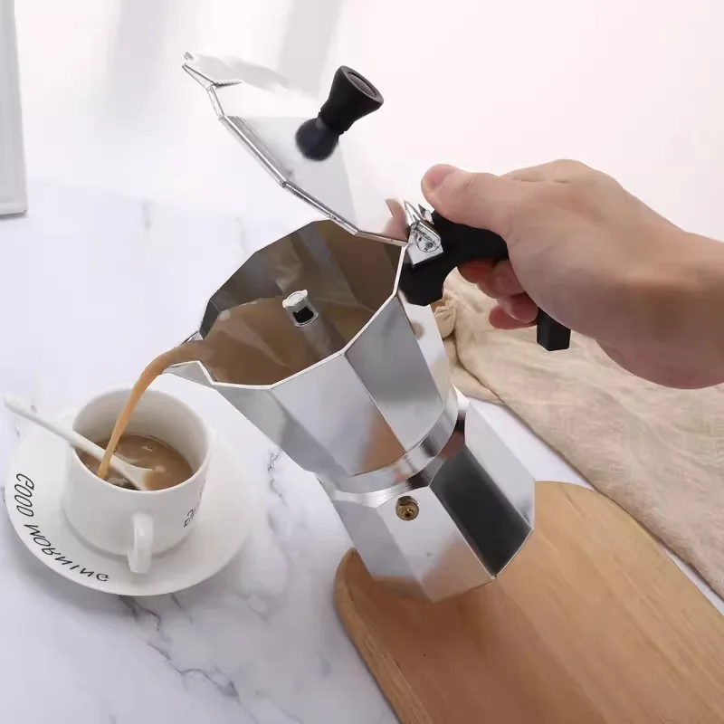 

Large Capacity Mocha Coffee Pot Espresso Maker Aluminum Coffee Percolator Home Hand-brewed Octagonal Moka Pot Kitchen Utensils
