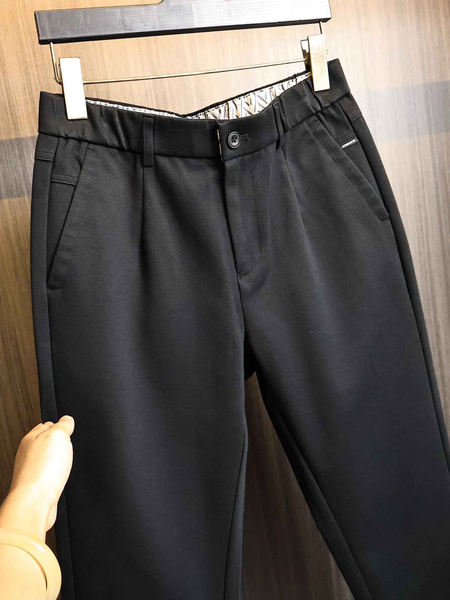 Thick Warm Business Casual Pants for Men Commuter Straight Leg Trendy Checkered Pattern Fashionable Urban Style Winter Trousers