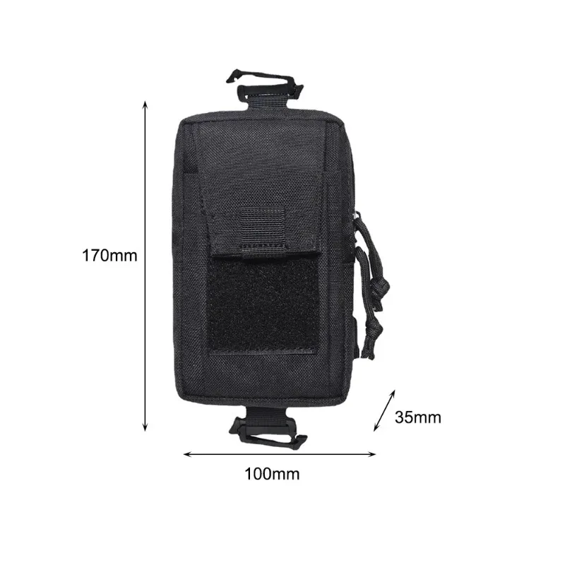 Molle Backpack Strap Phone Holder Waist Pouch for Outdoor Sports Running Camping Hiking Hunting - EDC Tool Organizer