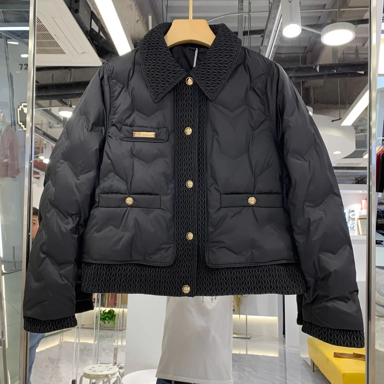 

Autumn and Winter New Women's Down Cotton Jacket Commuter Splicing Fashion High Street Jacket