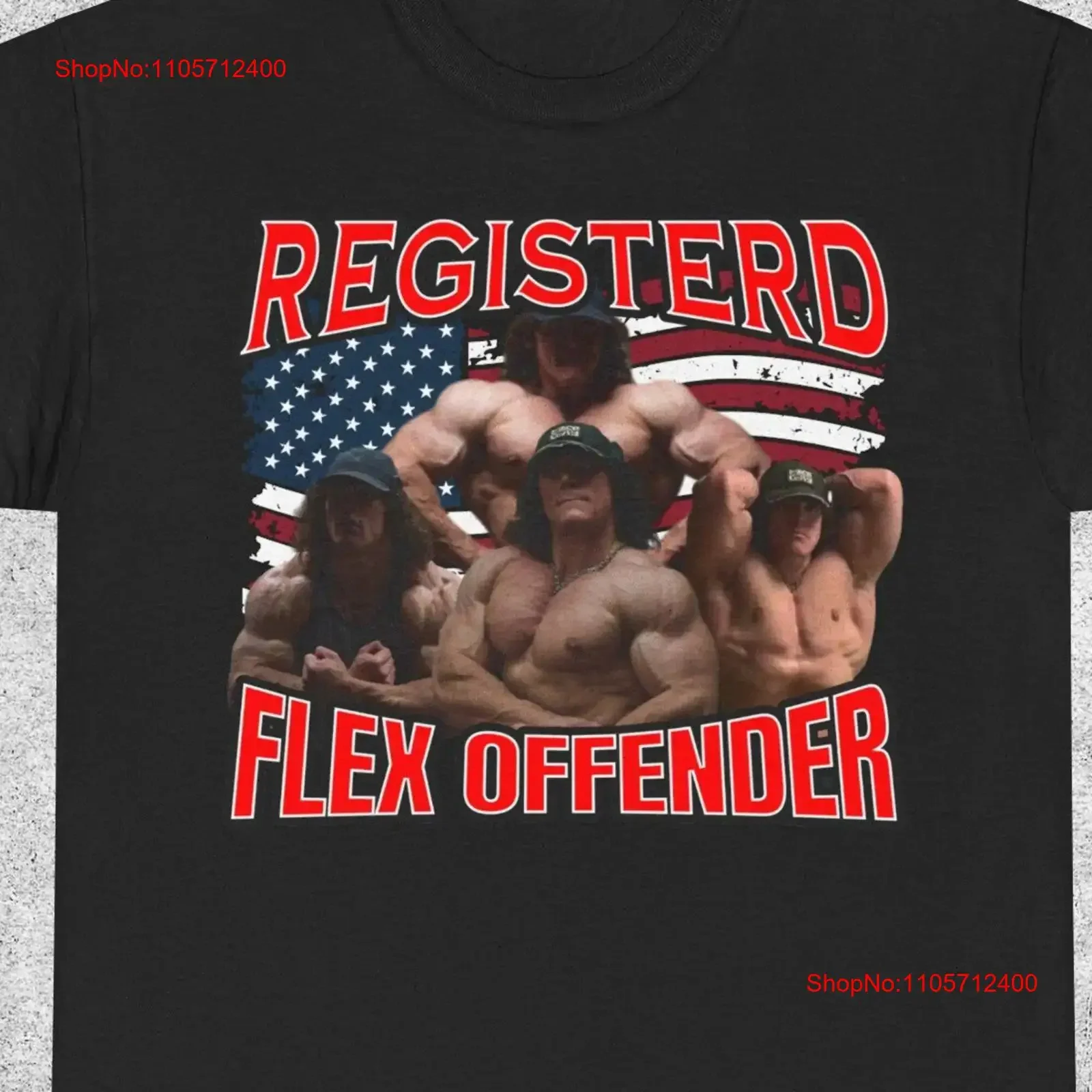 Registered flex offender tee T shirt meme funny unisex heavy cotton gym vintage Washed Unisex Stylish Breathable Stretched Soft