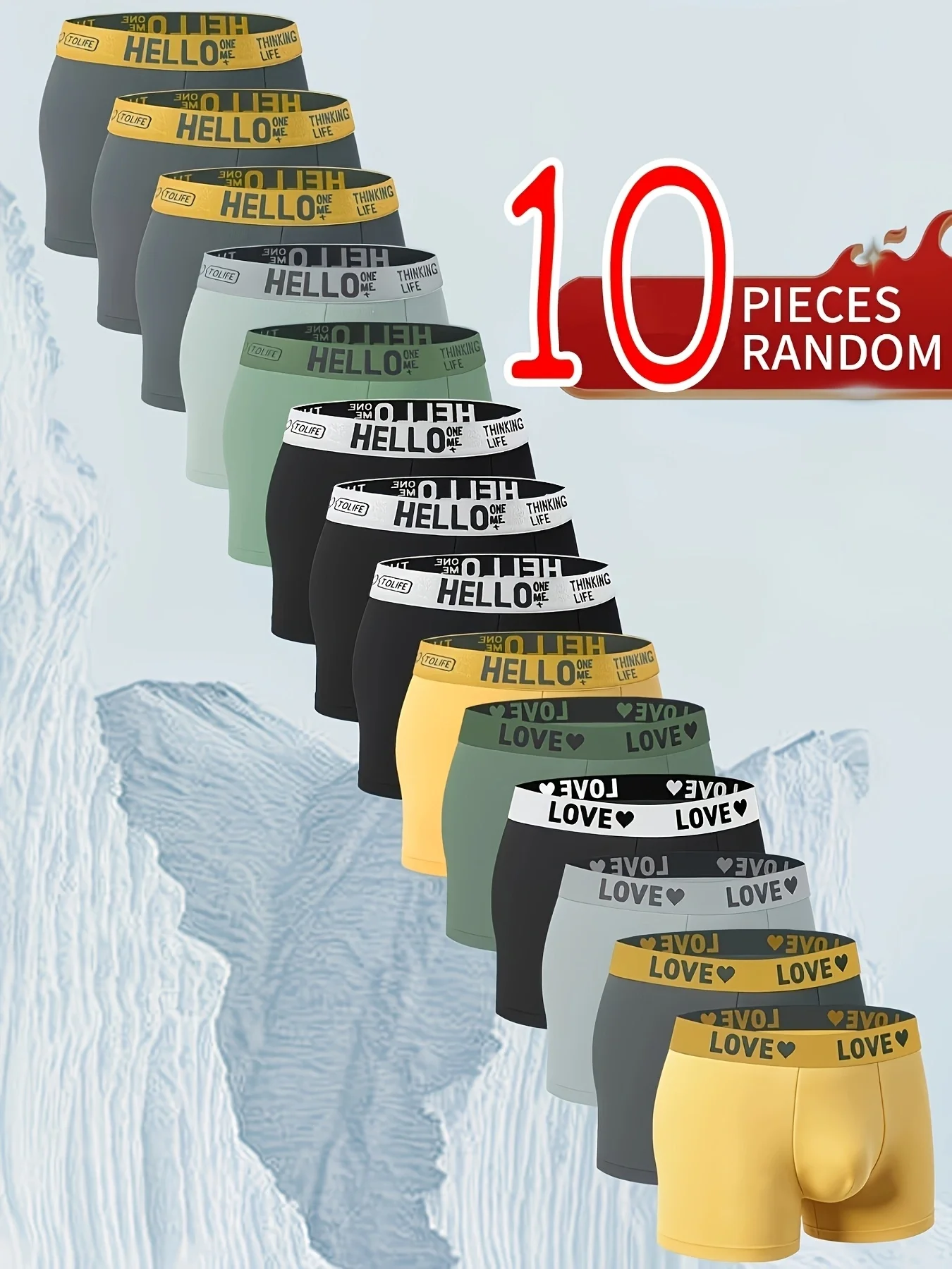 10pcs Men's Fashion 