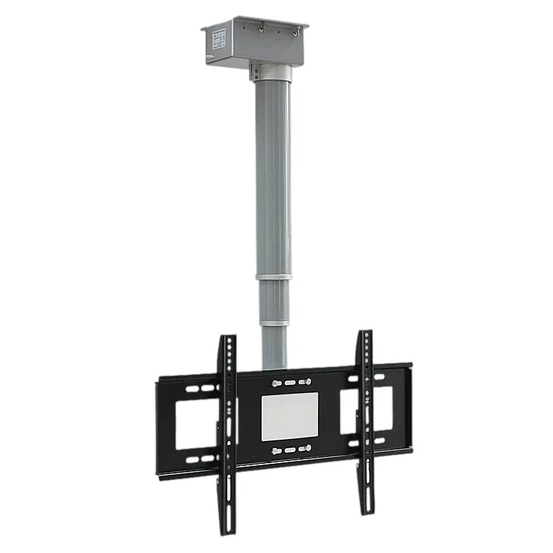 Electric Telescopic TV Ceiling Mount Remote Control Motorized TV Lift Bracket 32-75 inch Height Adjustable TV Hanger