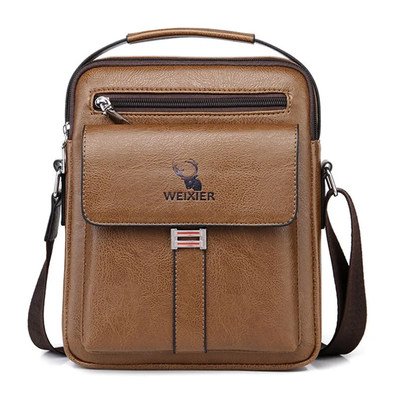 Men Crossbody Shoulder Bags Waterproof Vintage Men Handbags Large Capacity PU Leather Bag Man Messenger Bags Tote Bag