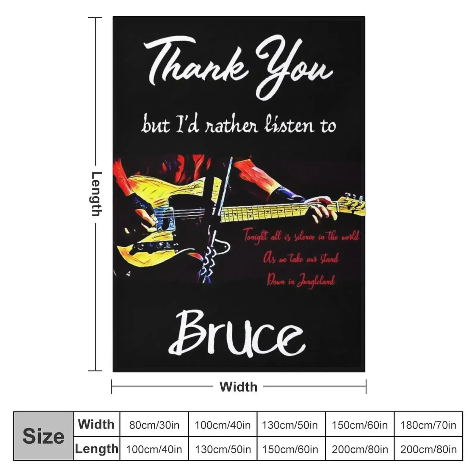 Thank You But I'd Rather Listen To Bruce. Jungleland Lyric Throw Blanket sofa bed Retros Decorative Beds Soft Plaid Blankets