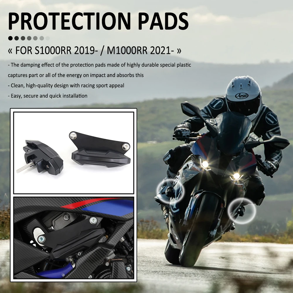 

2019-2022 NEW Motorcycle Frame Sliders Pad Anti-Fall Glue Falling Protection Pads Set For BMW S1000RR M1000RR M S 1000 RR 1000RR