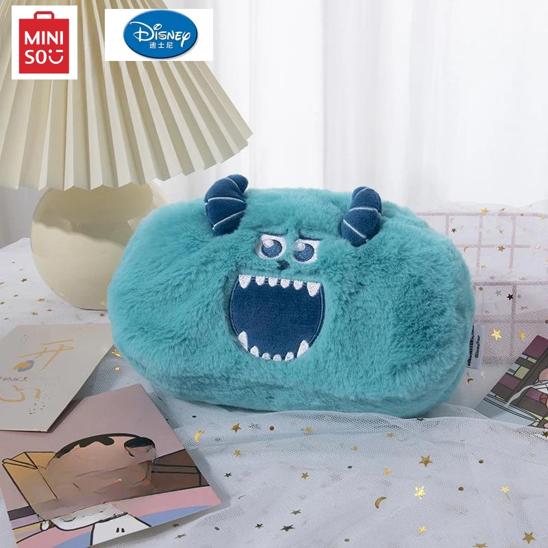 Disney-Sac à stylos Harvey Bear Mininstants, sac à stylos en peluche de dessin animé mignon, sac de rangement de grande capacité, coupe à trois yeux pour garçon, cadeau Kawaii