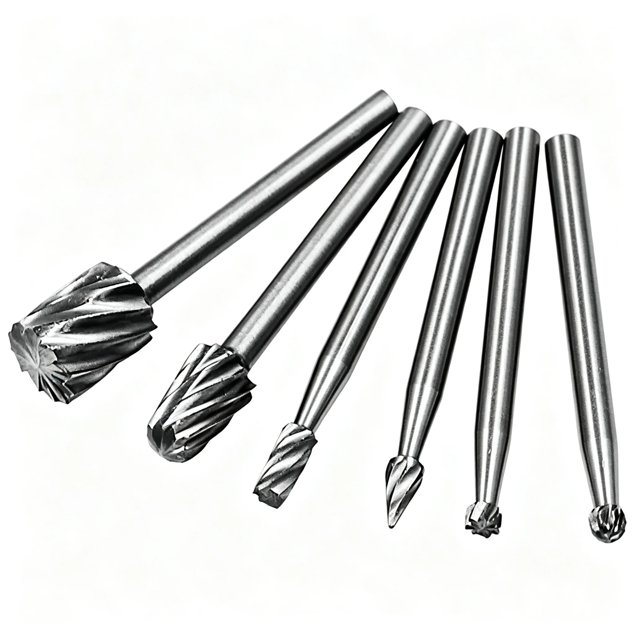 6Pcs Rotary Tool Mini Drill Bit Set 3.1mm Shank Router Grinding Burrs Milling Cutter For Wood Metal Carving Abrasive Dremel Tool