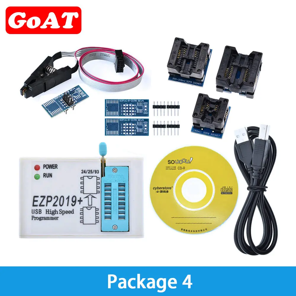 Origiginal EZP2019 High-speed USB SPI Programmer EZP 2019 Support24 25 93 EEPROM 25 Flash BIOS Chip full set + 10/12pcs adapters