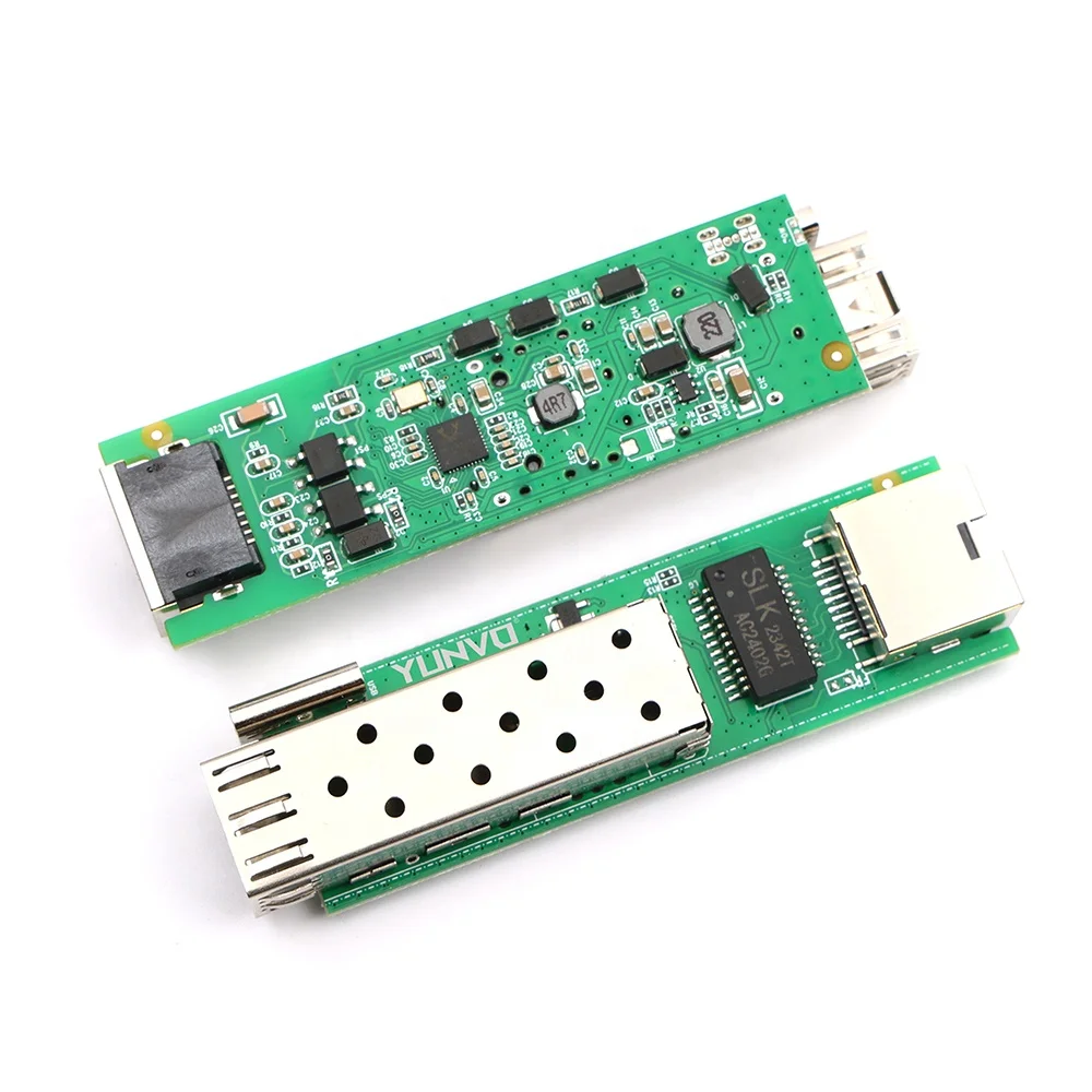 Mini Media Converter PCB Board Sfp Slot Type C POE
