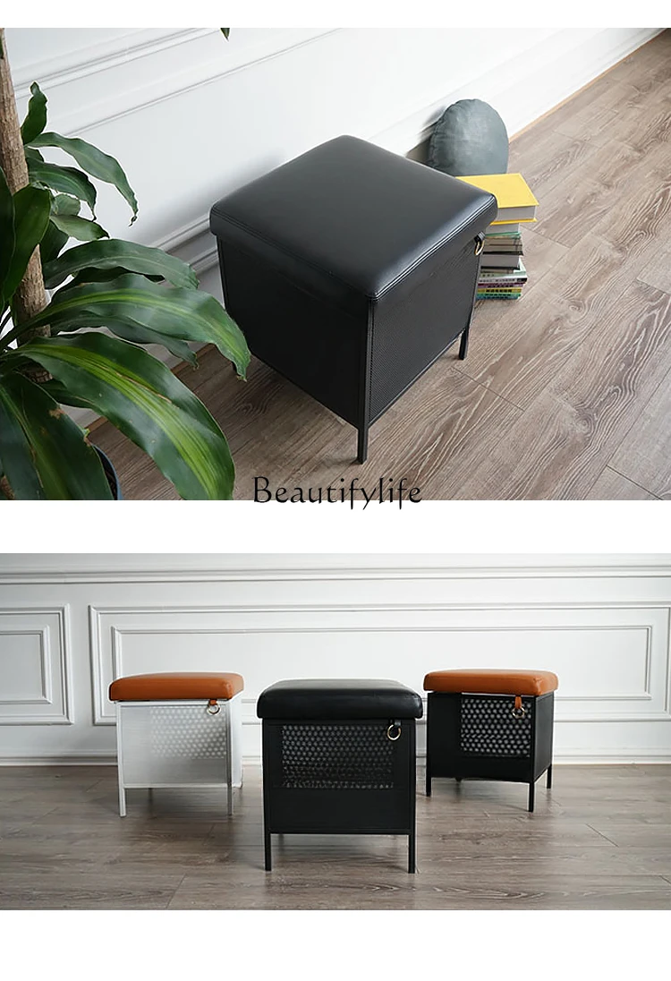 

Storage Storage Stool Nordic Entrance Door Iron Shoe Changing Stool