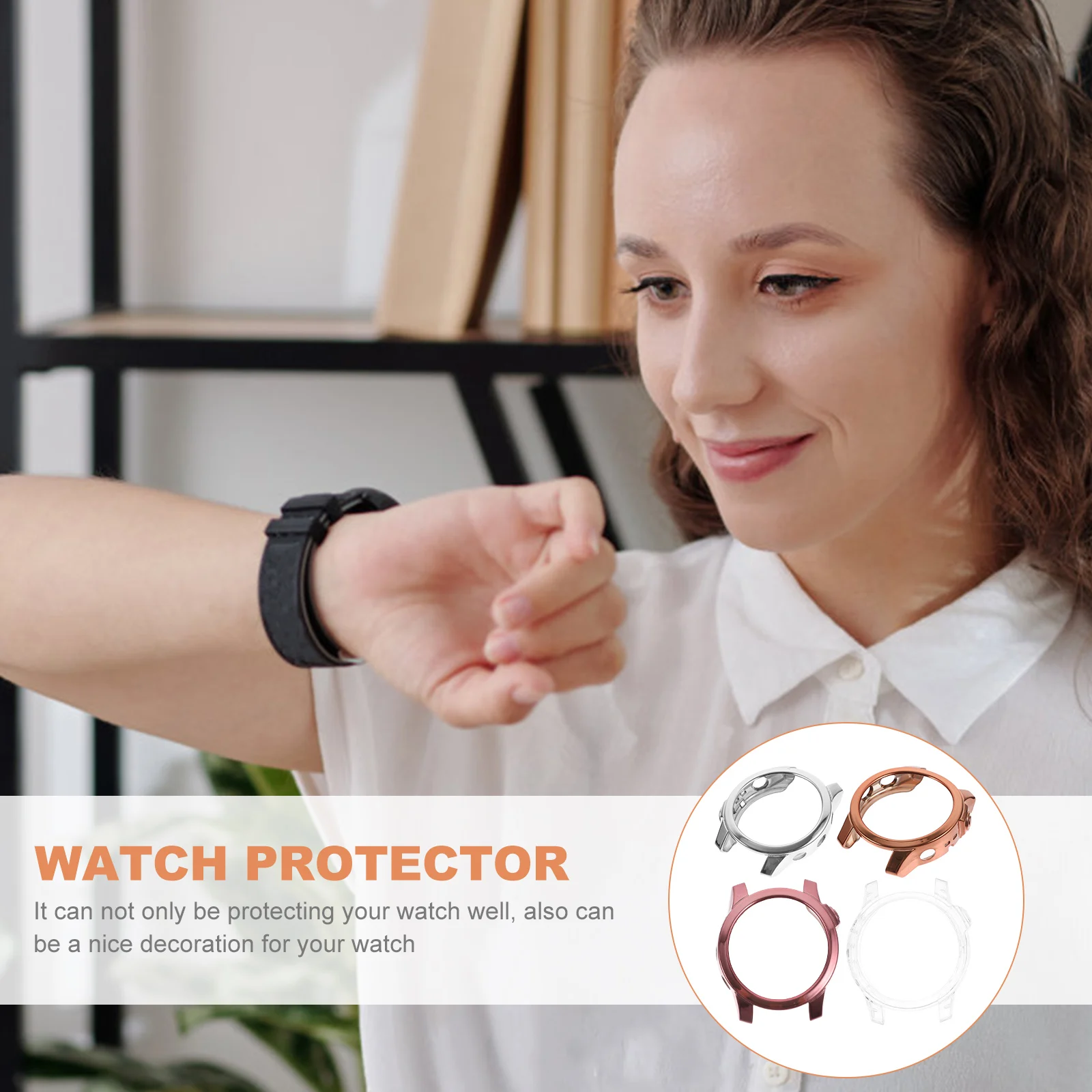 

4Pcs Watch Screen Protector Case Tpu Protective Covers Anti-Shock Watch Screen Protector Detachable Reusable Replaceable Shell