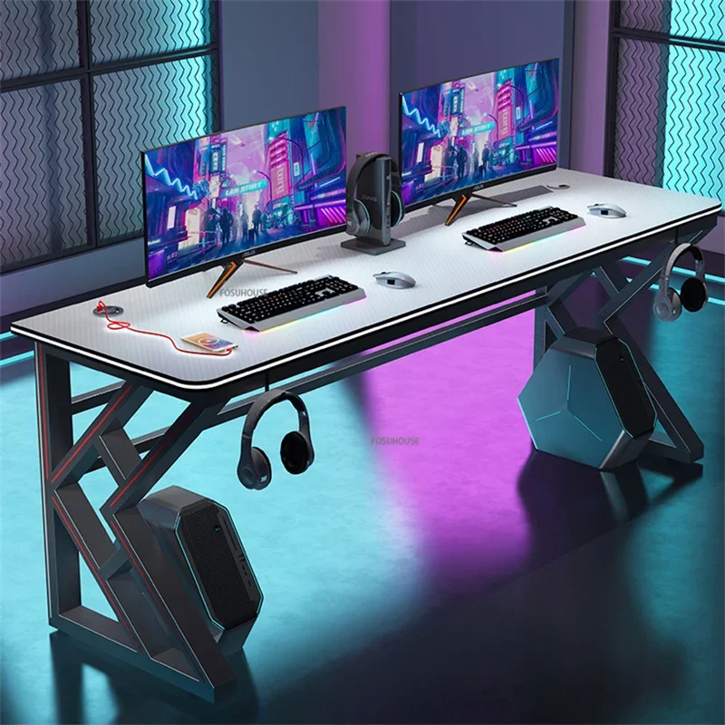 

Modern Carbon Fiber Desktop Computer Desk For Office Furniture Internet Cafe Double Gaming Table Home Office Computer Table Z