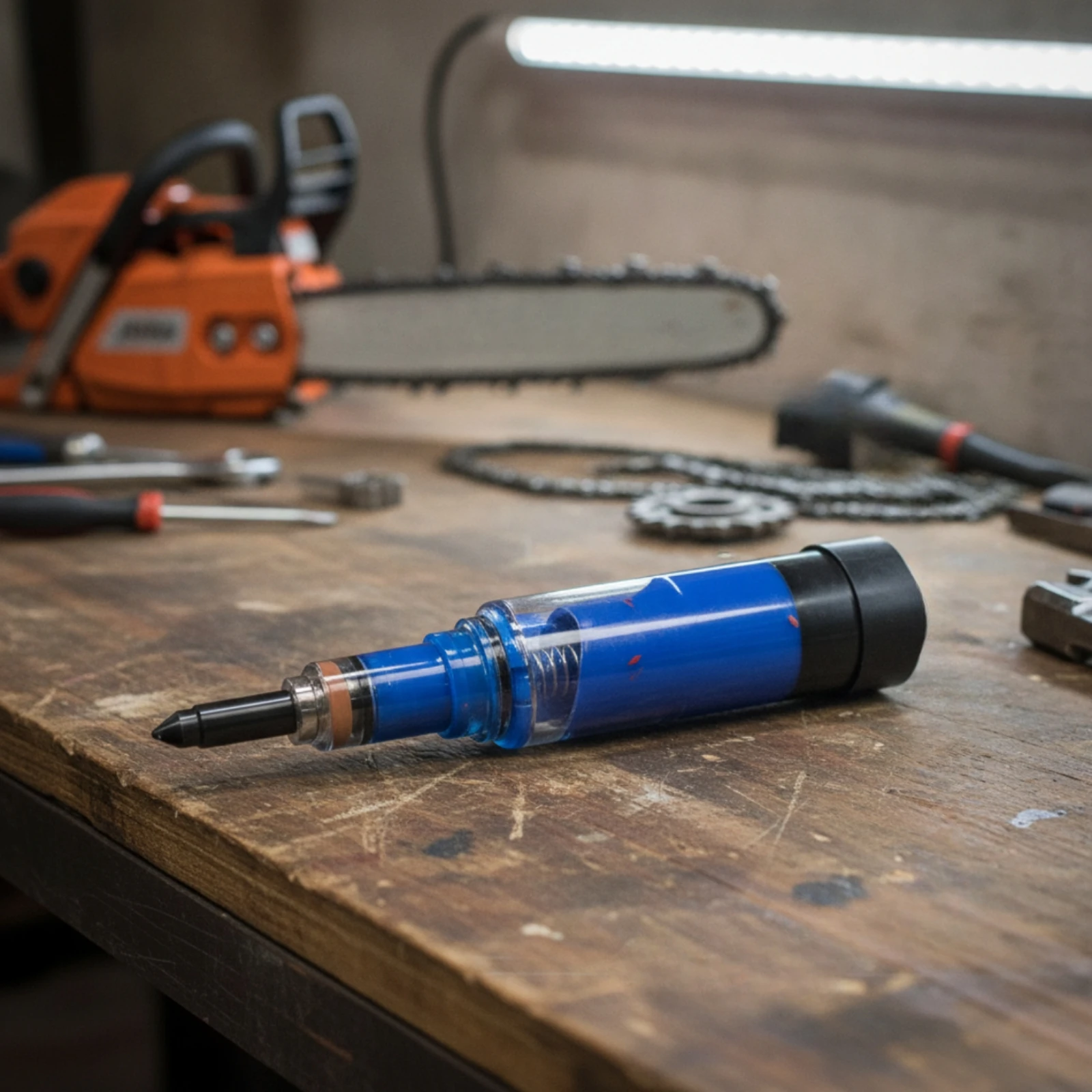 Chainsaw Bar Grease Refillable Chainsaw Grease Lubricant Injector with Nozzle Universal Tool Easy to Use for Loggers