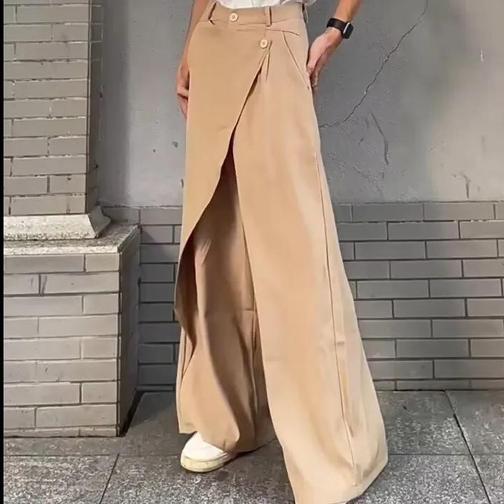 Man Women Pants Restrained And Falling Feel, Loose High Waist Wide Leg Pants Design, Floor Hugging Suit Pants For