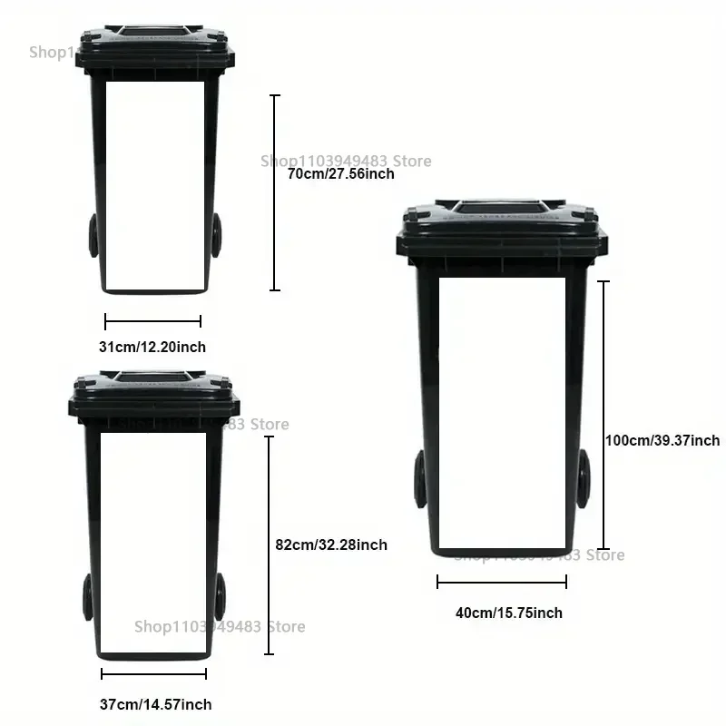Flowering Plant Trash Can Mural Self-adhesive Waterproof Stickers Recycling Environmentally Friendly Wheelie Bin Art Decals
