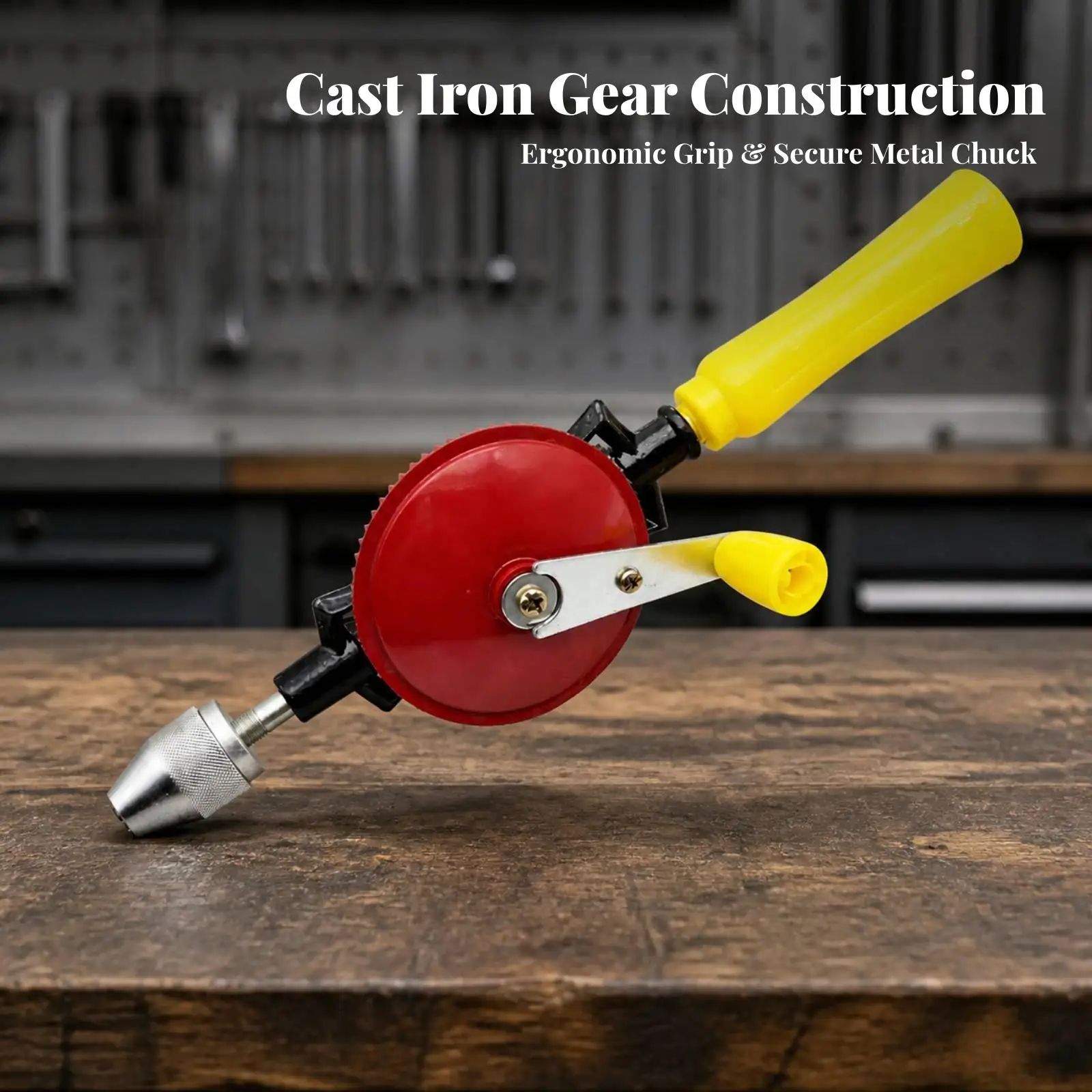 Hand Crank Drill Portable Tool for Small Hole Drilling in Wood Plastic and Crafts