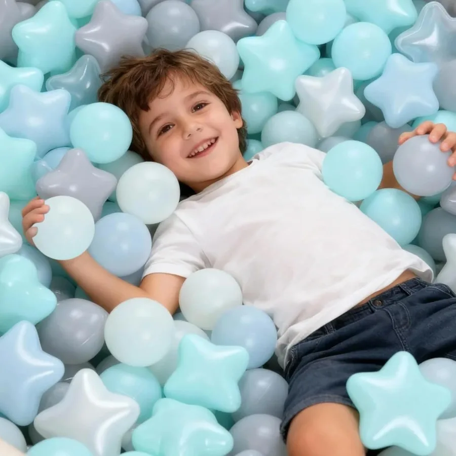 Bola poço bolas para crianças bolas de plástico para ballpen cercadinho piscina bebê pastel festa decoração diversão em forma estrela em massa 100 contagem