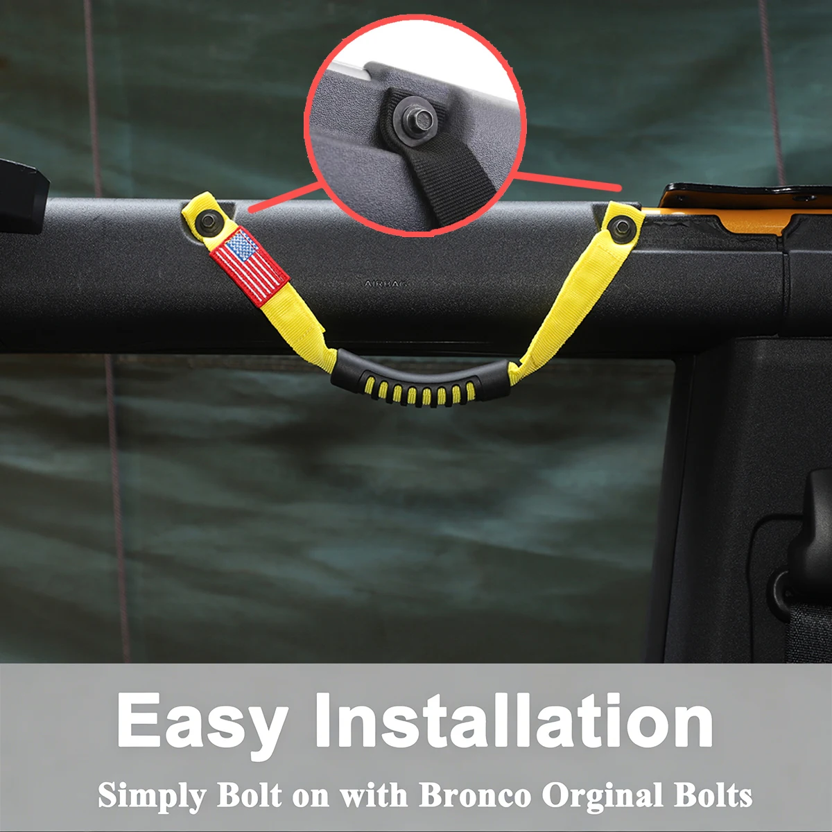 Car Interior Roof Roll Cage Grab Handle Safety Grip Bar Strip for Ford Bronco 2021+ Jeep Wrangler JL JT Gladiator 2024+Accessory