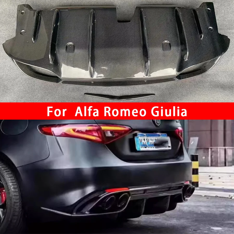 

Диффузор для заднего бампера Alfa Romeo Giulia, автомобильный спойлер из углеродного волокна, комплект для обновления кузова