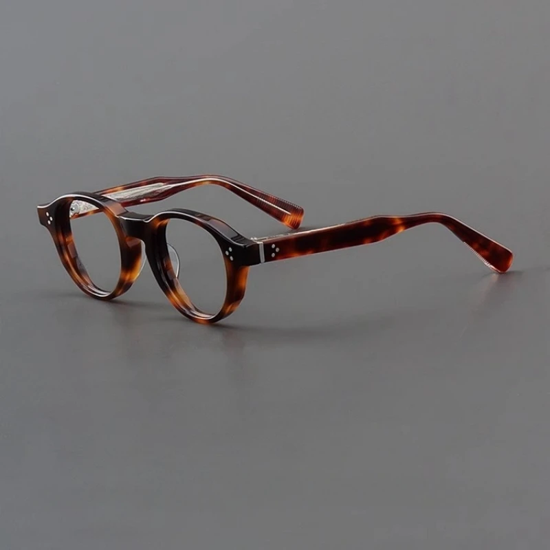 Classical Retro Outdoor Style Premium Acetate Circular Carving Texture Men Women AAA+ High Quality Eye Glasses