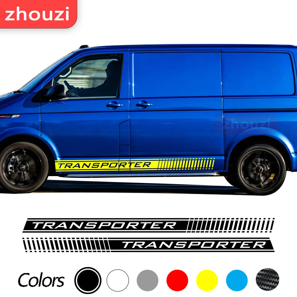 Car Stickers For VW Transporter Camper Van Graphics T4 T5 T6 Caddy Sport Stripes Auto Side Decals Accessories