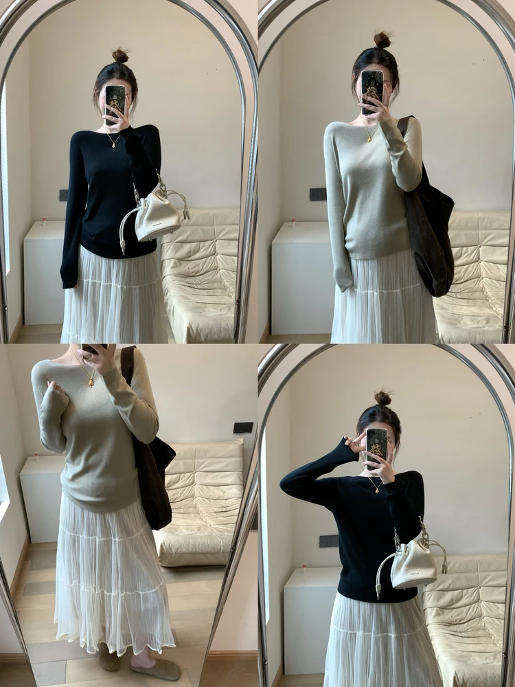 

Women's Slim Fit Wool Blend Base irt Autumn Winter New Sle Turtlene Knitwear Top Faionable Ele Color
