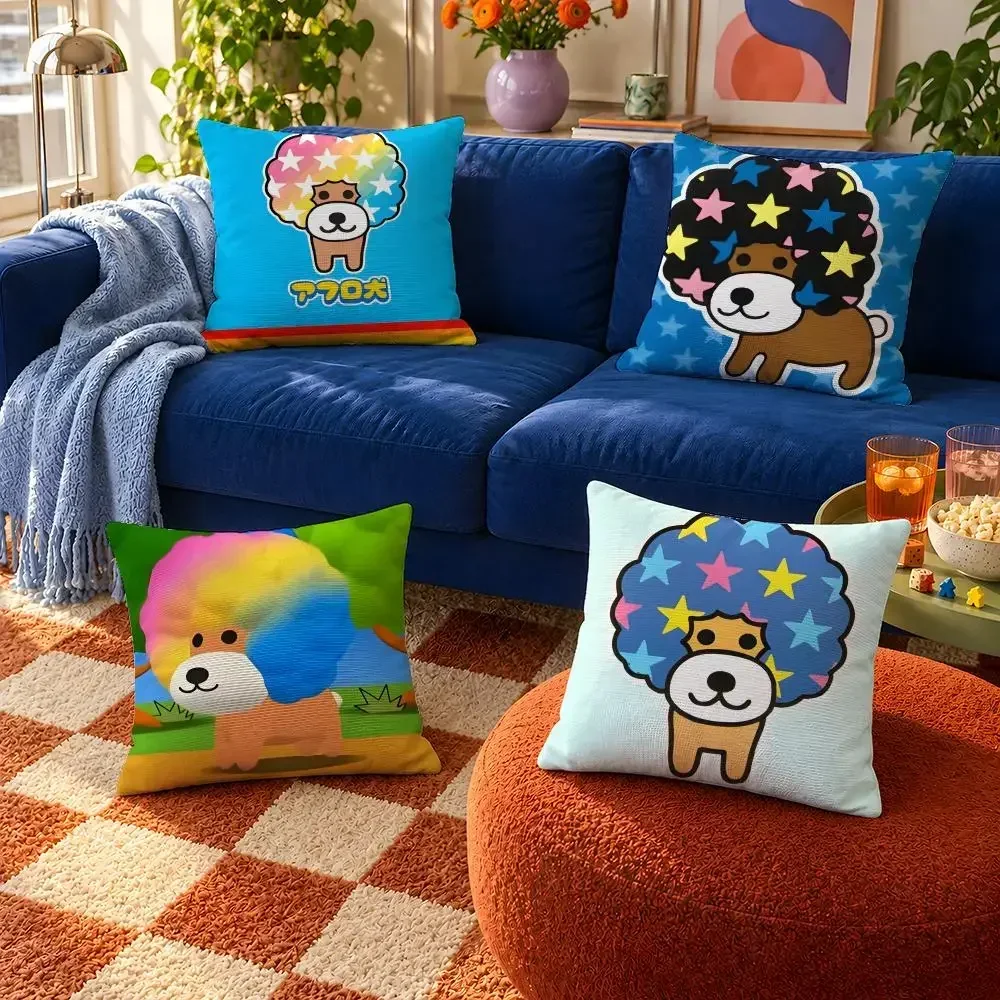 Cover Rainbow Throw Ken Pillow Afro Cover Kawaii Soft Short Plush Case For Sofa Character Bedroom Cozy Home Dog Decor