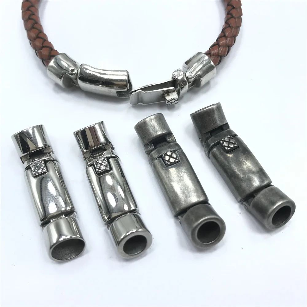 Stainless Steel Vintage Magnetic Clasp Hole 6mm 8mm Leather Cord Clasps Magnet Lace Buckle DIY Jewelry Making Bracelet Supplies