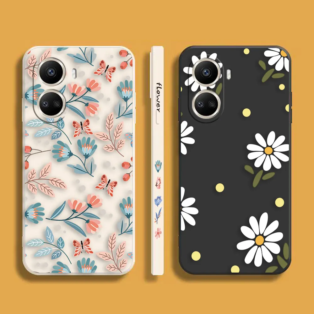 Printed Chrysanthemum Phone Case For Huawei NOVA 9 8 7 6 5I 5 4 3 3I 2 SE Y70 Y7 Y9 2019 PRO PLUS 5G Silicone Case Funda Shell