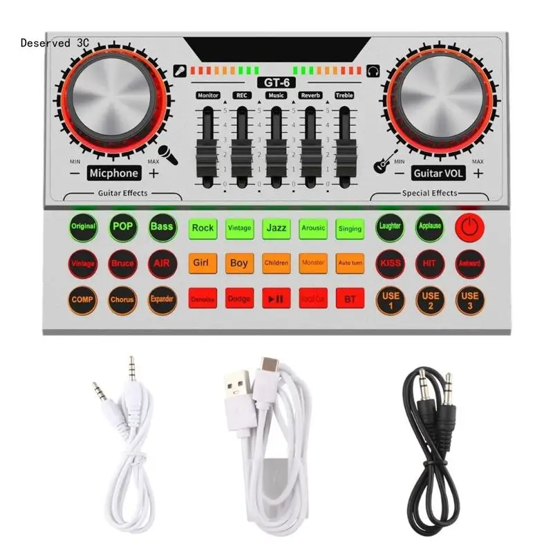 Reliable Recording Live Sound Card Sound Mixer Bulits in Battery Noise Reduction