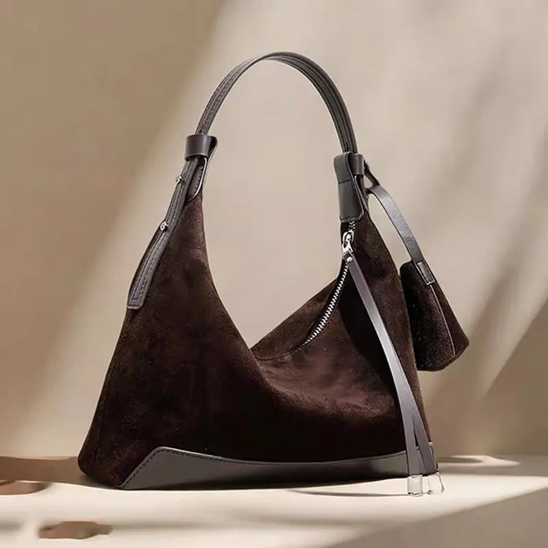 

Высококачественная классическая сумка, модная и простая сумка для пельменей из замши и нубука, новая роскошная высококачественная кожаная сумка для подмышек