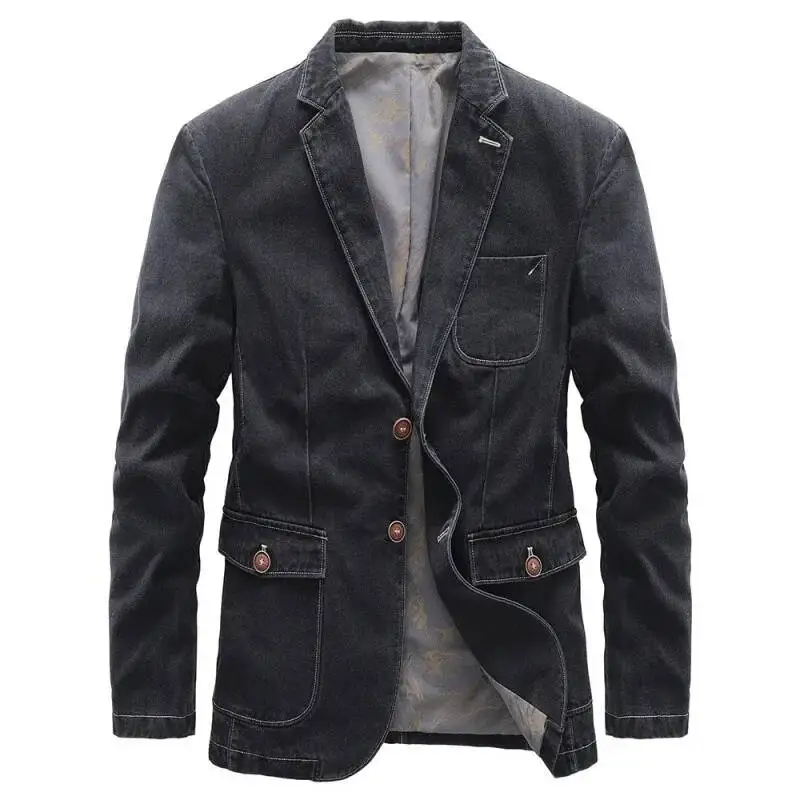 

Slim Fit Casual Denim Jacket Business Leisure New Style Men's Thin Medium Young Handsome Tailored Small Suit Spring Autumn
