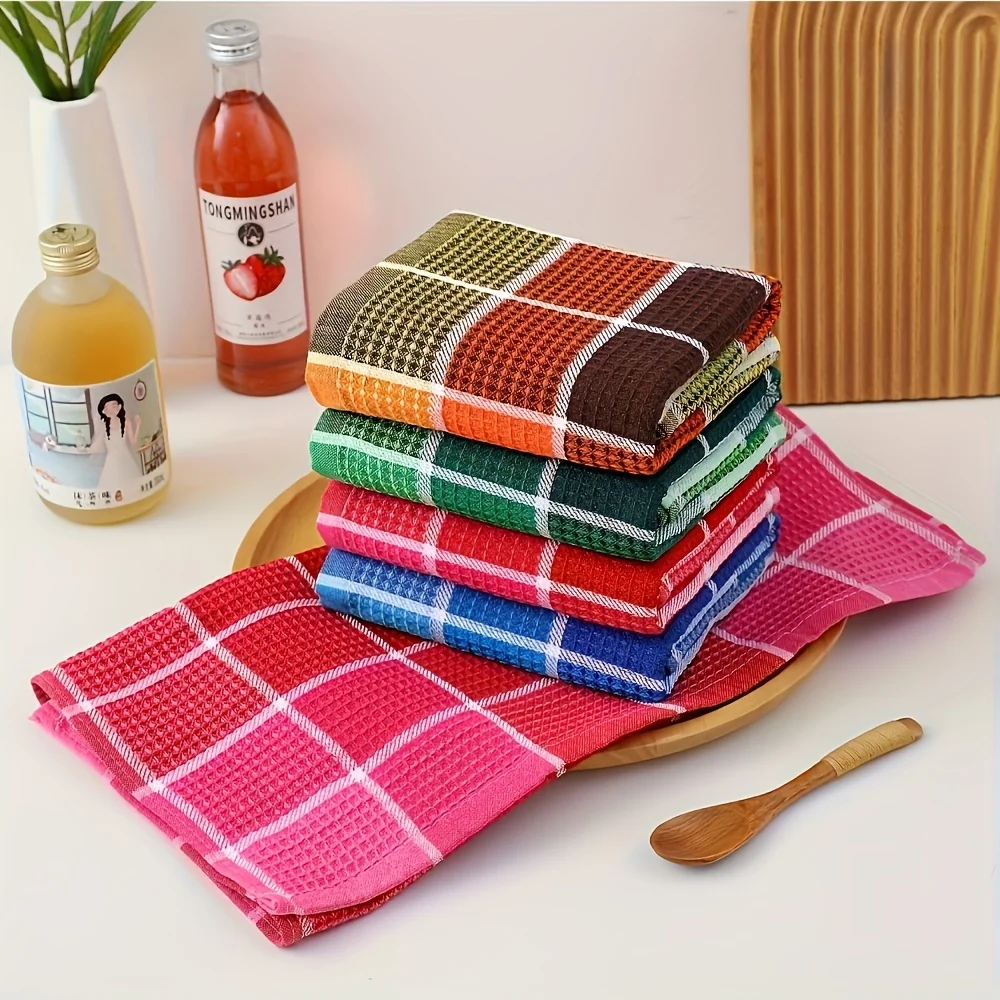 Waffle Large Dishcloth Super Absorbent Kitchen Towels Colorful Dish Towels for Washing Drying Dishes Home Durable Tea Towels