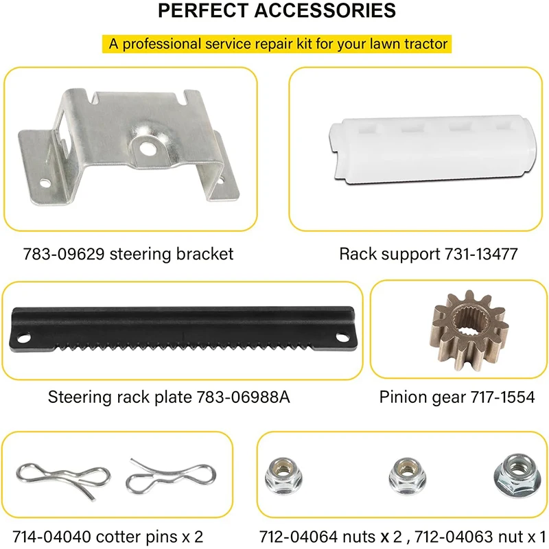 Replace Part for 753-11064B CR12 Steering Service Kit Compatible with Cub Cadet CC30 CC30H Hydro Mini Riders/MTD Lawn Tractor