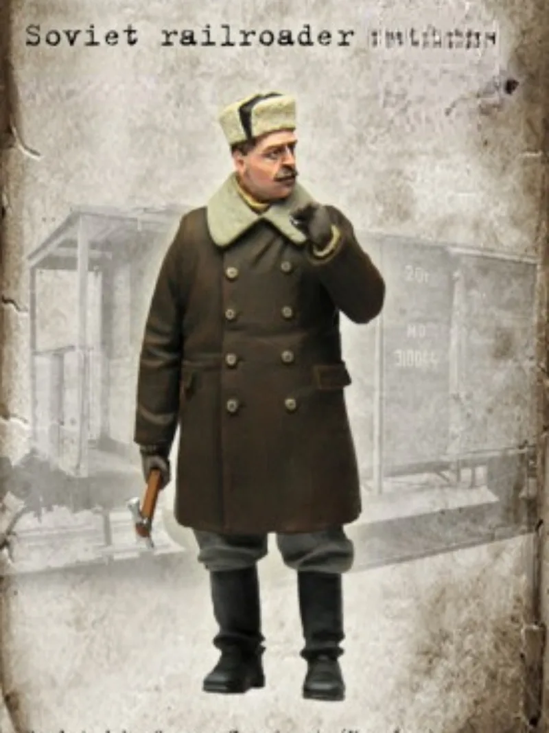 1/35 Schaal Hars Soldaat Figuur Model Kit Historisch Thema Beeldje Russische Spoorwegarbeiders 1 personen Ongemonteerd Ongeverfd 530x