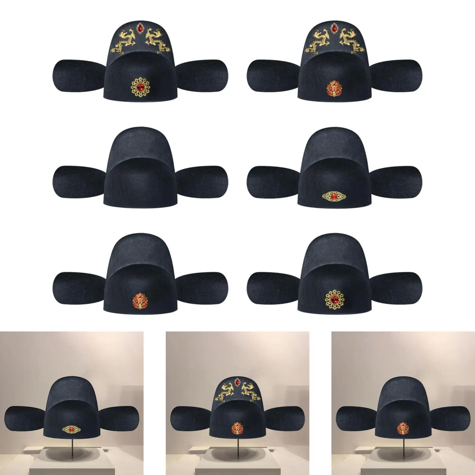 Traditional Chinese Opera Hat, Adjustable for Stage Performance and Role Playing