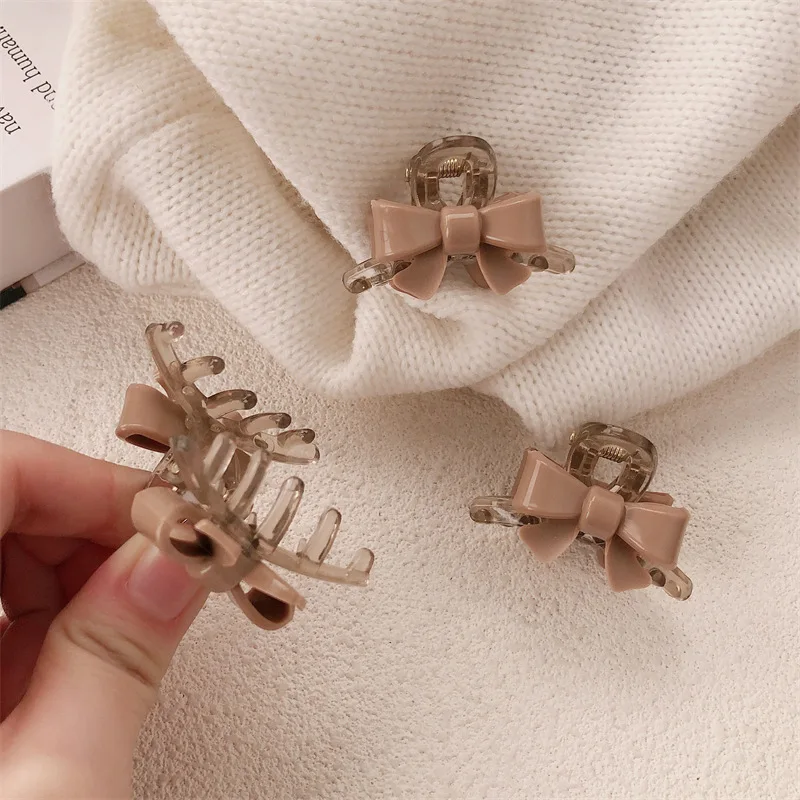 

Милая заколка для волос, 1 шт., коричневый бант, дизайн, мини-зажим-бабочка для челки, милые антивозрастные вирусные аксессуары для волос