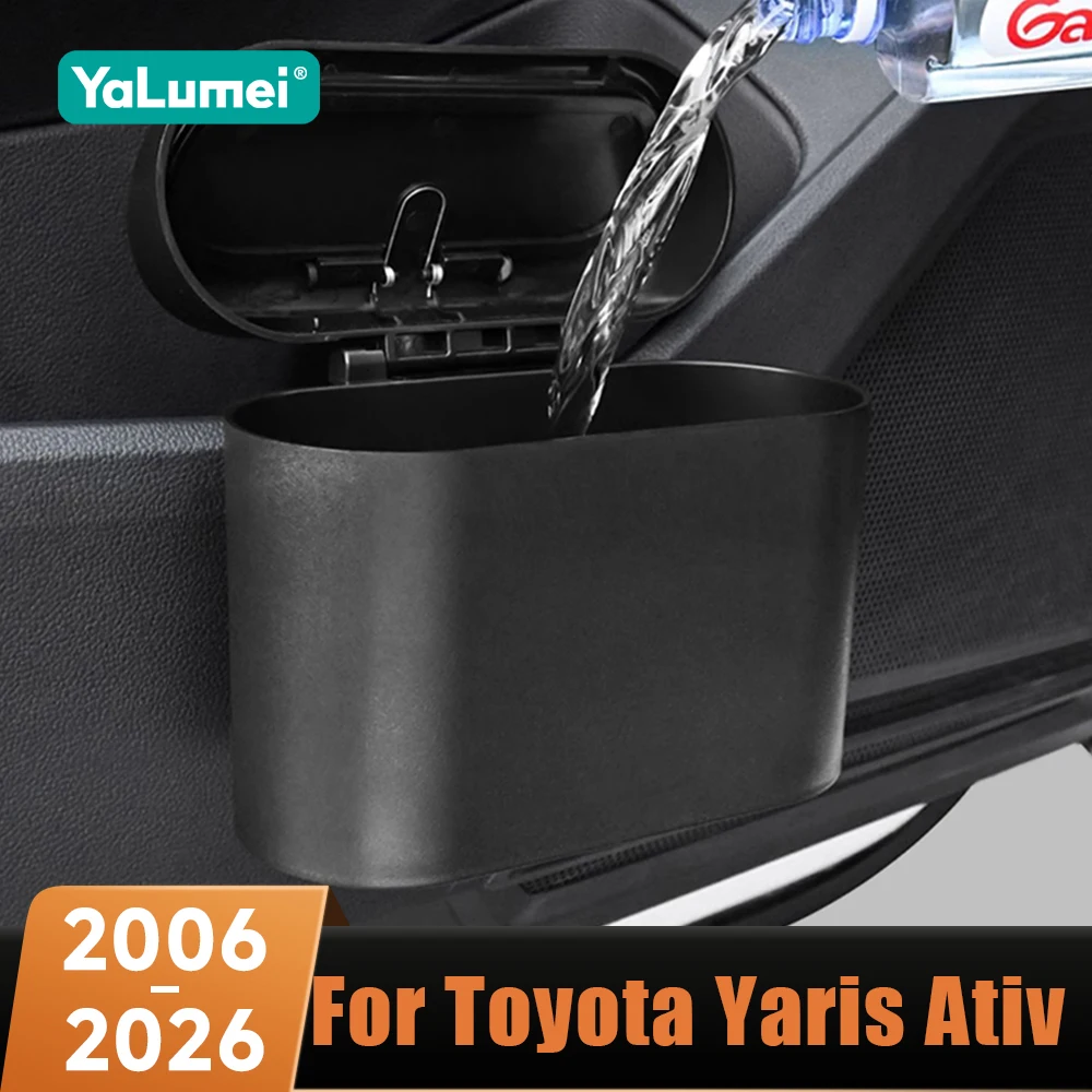 

Portable Hanging Car Trash Can With Lid Organizer Accessories For Toyota Yaris Vitz 2006-2019 2020 2021 2022 2023 2024 2025 2026