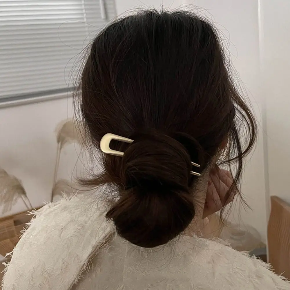 High Quality Metal U Shape Barrettes Electroplate Vintage Chinese Hair Pin Korean Style Fashion Hair Clip Women Headdress