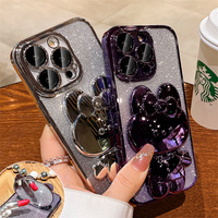 Folding Rabbit Mirror Bracket Case For Xiaomi Mi 13 11 12 Lite Redmi Note 10 8 7 12 10C 10A 9T 9A 9C K60 K50 K40 K30 Pro Cover