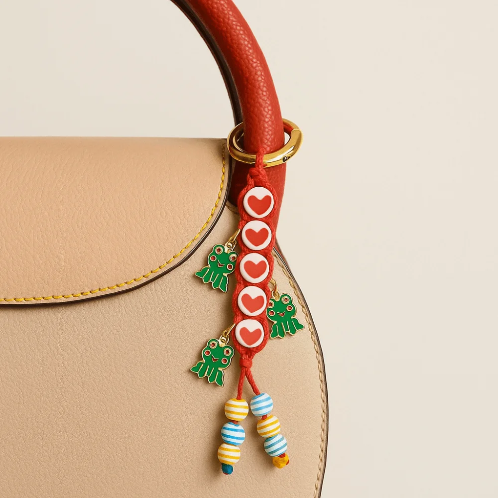 

Cute Bag Accessories Pendant DIY Korean Style Love Cherry Pendant Fashion Accessories Simple Colorful Rope Keychain Bag Ornament