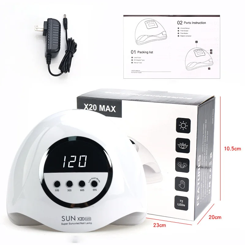 330 واط SUN X20 ماكس UV LED مسمار مصباح ل مانيكير هلام آلة تجفيف البولندية مع شاشة LCD كبيرة تعمل باللمس المهنية الذكية مجفف الأظافر أداة