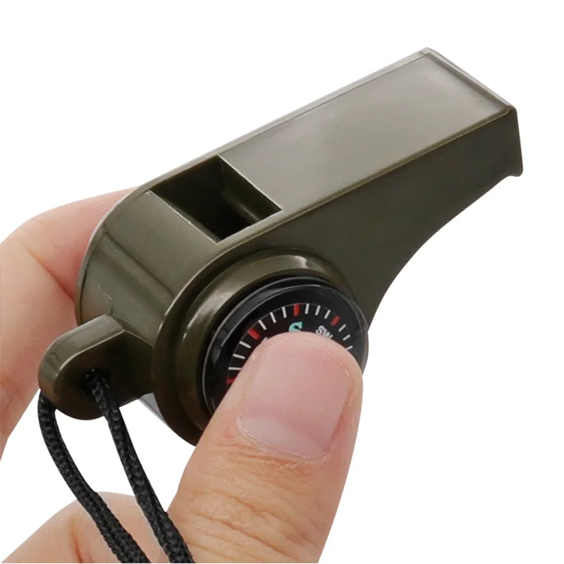 3 in1Multifunction Whistle Compass Thermometer/ 7 In 1 Whistle Flashlight Thermometer Mirror Magnifier Outdoor Survival Tool