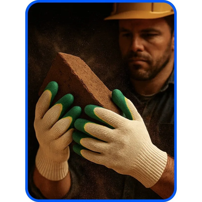 ABFN-Double-Layer Latex-Coated Work Gloves-Comfortable Durable Design, 10 Pairs Ideal For Construction And DIY Projects