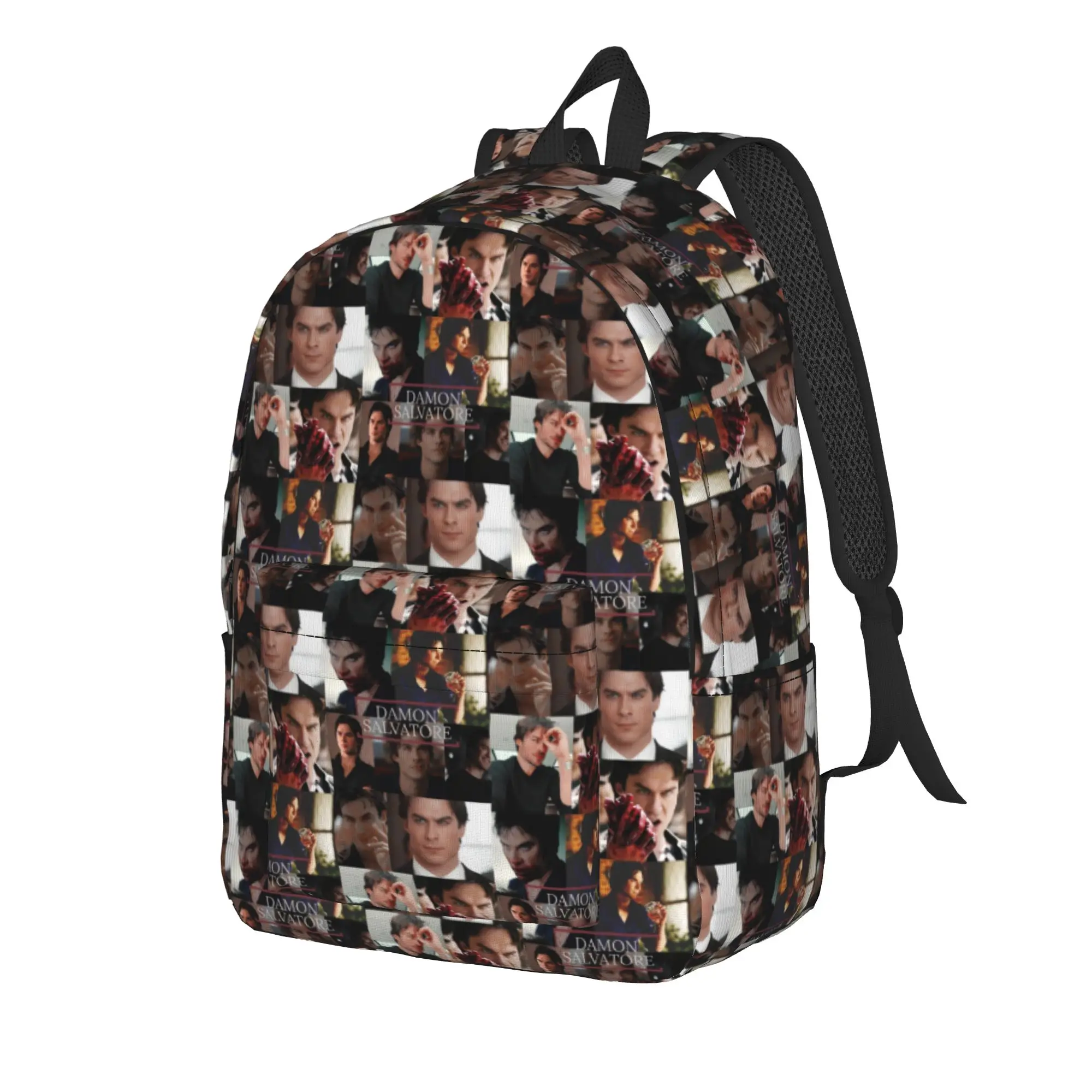 The Vampire Diaries Resuable Movie Backpack Female Damon Salvatore Big Backpacks Polyester Kawaii School Bags Camping Rucksack