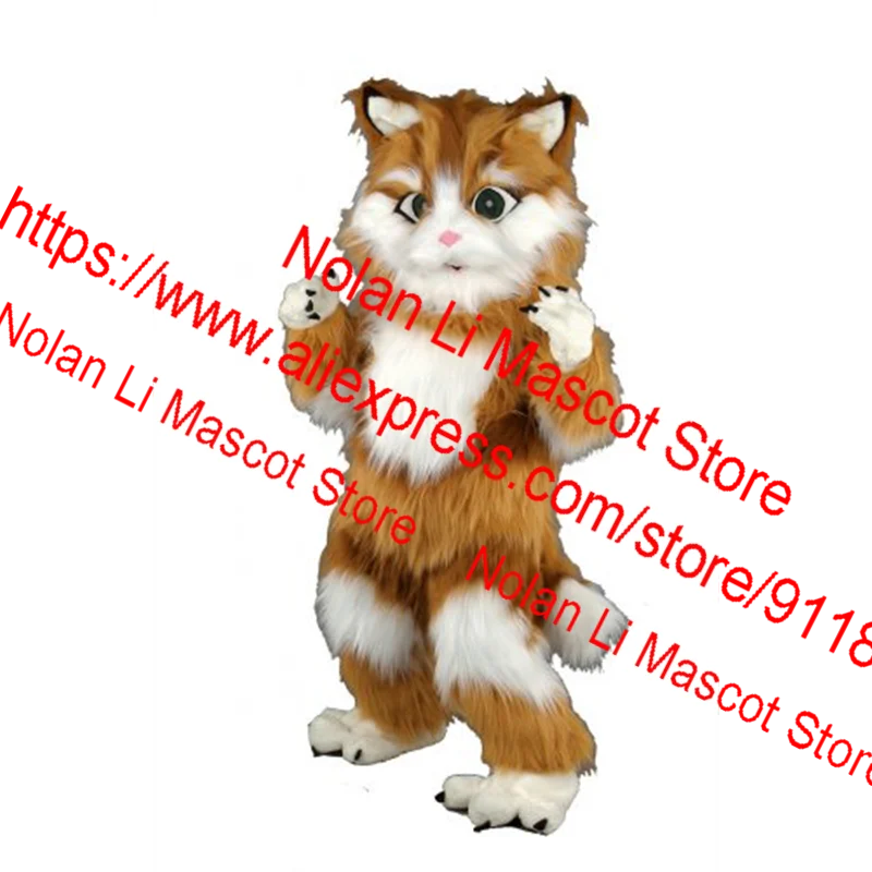 High Quality EVA Helmet, Imitation Fur Cat Mascot Costume, Walking Cartoon Suit, Adult Size, Birthday Party, Holiday Gift 075