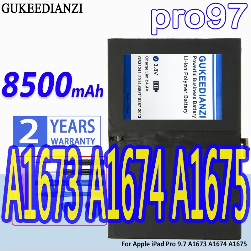 

High Capacity GUKEEDIANZI Battery pro97 8500mAh For Apple iPad Pro 9.7 A1673 A1674 A1675 Pro9.7