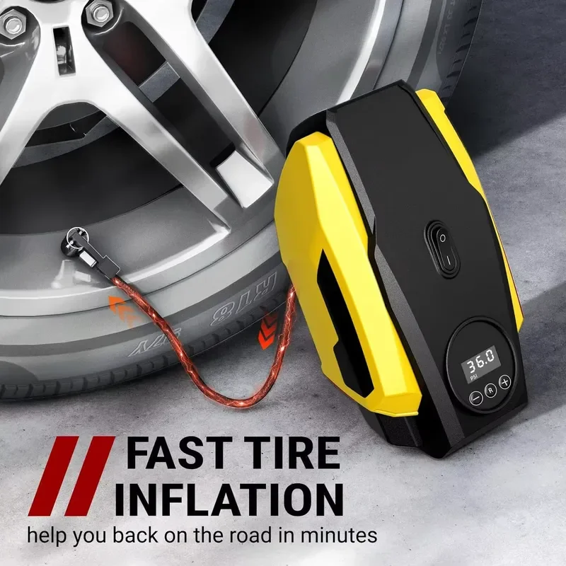 Car Air Pump Double Cylinder Wireless 12V Electric Pump Portable Emergency Tire Car Digital Display Pump