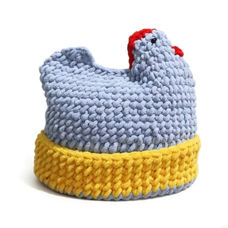 3D Huhn Gestrickte Krempe Für Thanksgiving Party Festival Winter Cosplay Kopfbedeckungen Für Männer Frauen Kinder Kostüm – Detail 5